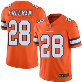 Nike Denver Broncos #28 Royce Freeman Orange Mens Stitched NFL Limited Rush Jersey