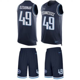 Nike Tennessee Titans #49 Nick Dzubnar Navy Blue Team Color Mens Stitched NFL Limited Tank Top Suit Jersey