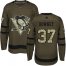 Adidas Pittsburgh Penguins #37 Carter Rowney Green Salute to Service Stitched NHL Jersey