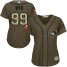 Toronto Blue Jays #99 Hyun-Jin Ryu Green Salute to Service Womens Stitched MLB Jersey