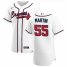 Atlanta Braves #55 Chris Martin Mens Nike White Home 2020 Authentic Player MLB Jersey
