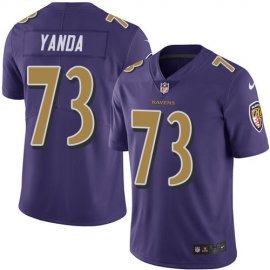 Nike Baltimore Ravens #73 Marshal Yanda Purple Mens Stitched NFL Limited Rush Jersey
