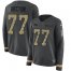 Nike New York Jets #77 Mekhi Becton Anthracite Salute to Service Womens Stitched NFL Limited Therma Long Sleeve Jersey