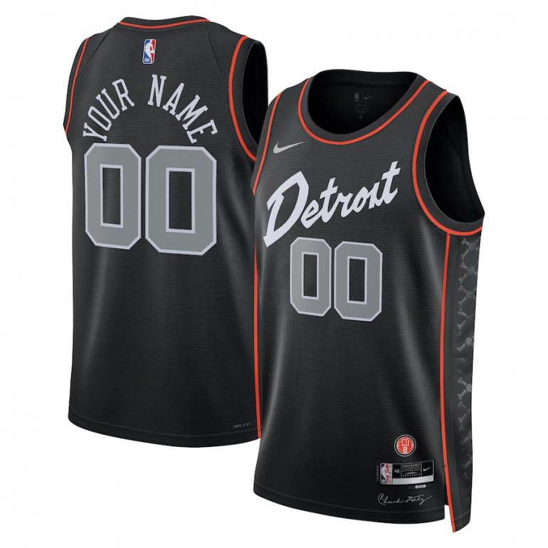 Detroit Pistons Nike Unisex 2023/24 Custom Swingman Jersey – Black – City Edition
