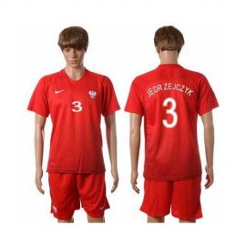 Poland #3 Jedr Zejczyk Away Soccer Country Jersey