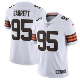 Cleveland Browns #95 Myles Garrett Mens Nike White 2020 Vapor Limited Jersey