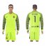 Barcelona #1 Ter Stegen Shiny Green Goalkeeper Long Sleeves Soccer Club Jersey