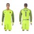 Barcelona #1 Ter Stegen Shiny Green Goalkeeper Long Sleeves Soccer Club Jersey