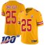 Nike Kansas City Chiefs #25 Clyde Edwards-Helaire Gold Mens Stitched NFL Limited Inverted Legend 100th Season Jersey