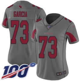 Nike Arizona Cardinals #73 Max Garcia Silver Womens Stitched NFL Limited Inverted Legend 100th Season Jersey