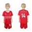 Liverpool #14 Henderson Red Home Kid Soccer Club Jersey