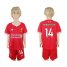 Liverpool #14 Henderson Red Home Kid Soccer Club Jersey
