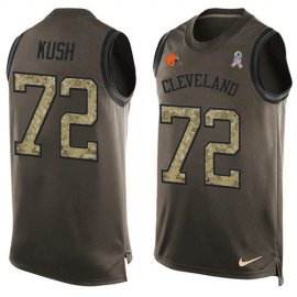 Nike Cleveland Browns #72 Eric Kush Green Mens Stitched NFL Limited Salute To Service Tank Top Jersey