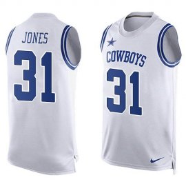 Nike Dallas Cowboys #31 Byron Jones White Mens Stitched NFL Limited Tank Top Jersey