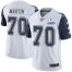 Nike Dallas Cowboys #70 Zack Martin White Mens Stitched With Established In 1960 Patch NFL Limited Rush Jersey