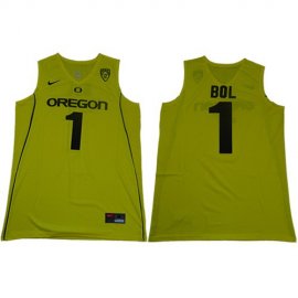 Ducks #1 Bol Bol Yellow Limited Stitched NCAA Jersey