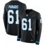 Nike Carolina Panthers #61 Matt Paradis Black Team Color Mens Stitched NFL Limited Therma Long Sleeve Jersey