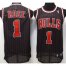 Chicago Bulls 1 Derrick Rose Black Red Strip NBA Jerseys Cheap
