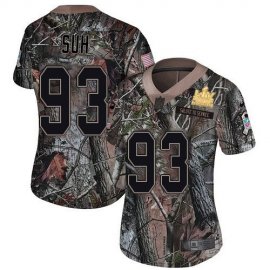 Nike Tampa Bay Buccaneers #93 Ndamukong Suh Camo Womens Super Bowl LV Champions Patch Stitched NFL Limited Rush Realtree Jersey
