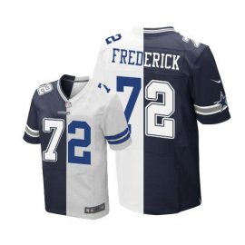 Nike Dallas Cowboys #72 Travis Frederick Navy Blue/White Mens Stitched NFL Elite Split Jersey