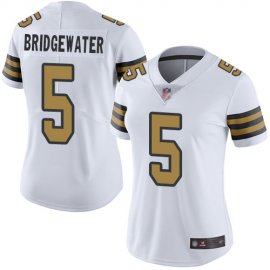 Nike New Orleans Saints #5 Teddy Bridgewater White Womens Stitched NFL Limited Rush Jersey