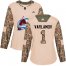Adidas Colorado Avalanche #1 Semyon Varlamov Camo Authentic 2017 Veterans Day Womens Stitched NHL Jersey
