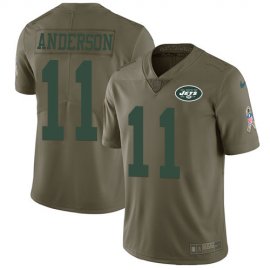 Nike New York Jets #11 Robby Anderson Olive Mens Stitched NFL Limited 2017 Salute To Service Jersey
