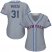 New York Mets #31 Mike Piazza Grey Road Womens Stitched MLB Jersey
