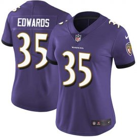 Nike Baltimore Ravens #35 Gus Edwards Purple Team Color Womens Stitched NFL Vapor Untouchable Limited Jersey