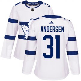 Adidas Toronto Maple Leafs #31 Frederik Andersen White Authentic 2018 Stadium Series Womens Stitched NHL Jersey