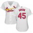 St.Louis Cardinals #45 Bob Gibson White Womens Home Stitched MLB Jersey