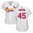 St.Louis Cardinals #45 Bob Gibson White Womens Home Stitched MLB Jersey