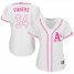 Oakland Athletics #34 Rollie Fingers White/Pink Fashion Womens Stitched MLB Jersey