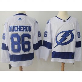 Adidas Tampa Bay Lightning #86 Nikita Kucherov White Road Authentic Stitched NHL Jersey