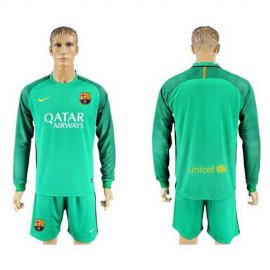 Barcelona Blank Green Goalkeeper Long Sleeves Soccer Club Jersey