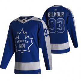 Toronto Maple Leafs #93 Doug Gilmour Blue Mens Adidas 2020-21 Reverse Retro Alternate NHL Jersey