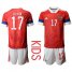 Russia #17 Golovin Home Kid Soccer Country Jersey