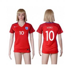 Womens England #10 Rooney Away Soccer Country Jersey