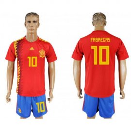 Spain #10 FABREGAS Home 2018 FIFA World Cup Soccer Jersey