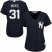 New York Yankees #31 Aaron Hicks Navy Blue Alternate Womens Stitched MLB Jersey
