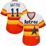 Houston Astros #11 Evan Gattis White/Orange Alternate Cooperstown Womens Stitched MLB Jersey