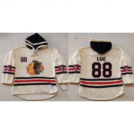 Chicago Blackhawks #88 Patrick Kane Cream Heavyweight Pullover Hoodie Stitched NHL Jersey