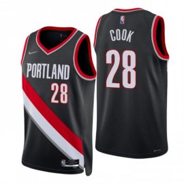 Nike Portland Trail Blazers #28 Quinn Cook Black Mens 2021-22 NBA 75th Anniversary Diamond Swingman Jersey – Icon Edition Mens