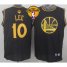 Warriors #10 David Lee Black Precious Metals Fashion The Finals Patch Stitched NBA Jersey
