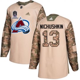 Adidas Colorado Avalanche #13 Valeri Nichushkin Camo Authentic 2022 Stanley Cup Champions Veterans Day Stitched NHL Jersey Mens