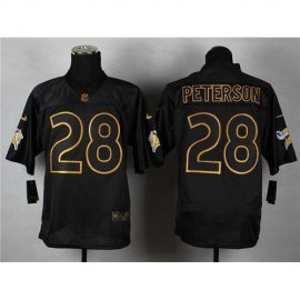 Nike Minnesota Vikings #28 Adrian Peterson Black Gold No. Fashion Mens Stitched NFL Elite Jersey