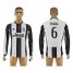 Juventus #6 Pogba Home Long Sleeves Soccer Club Jersey