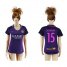 Womens Barcelona #15 Champions Away Soccer Club Jersey