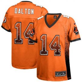 Nike Cincinnati Bengals #14 Andy Dalton Orange Alternate Womens Stitched NFL Elite Drift Fashion Jersey