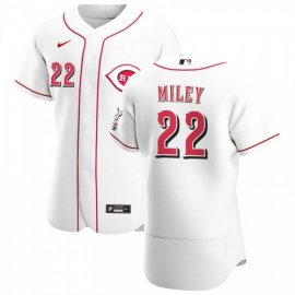 Cincinnati Reds #22 Wade Miley Mens Nike White Home 2020 Authentic Player MLB Jersey